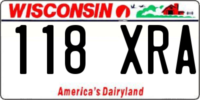 WI license plate 118XRA