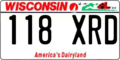 WI license plate 118XRD