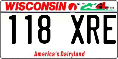 WI license plate 118XRE