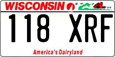 WI license plate 118XRF