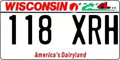 WI license plate 118XRH