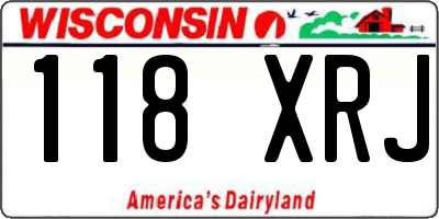 WI license plate 118XRJ