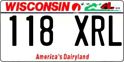 WI license plate 118XRL