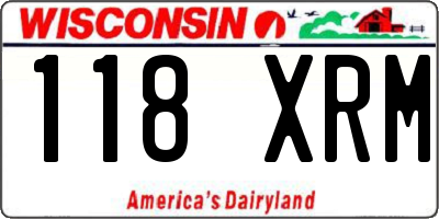 WI license plate 118XRM