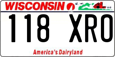 WI license plate 118XRO