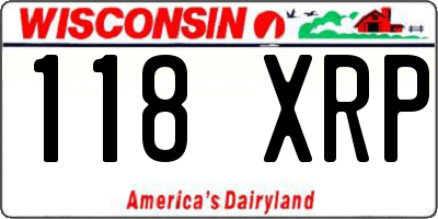 WI license plate 118XRP