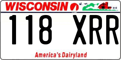 WI license plate 118XRR