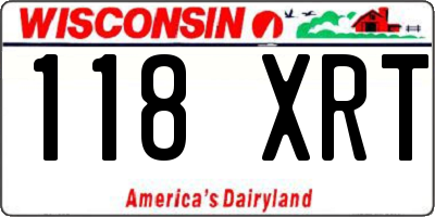 WI license plate 118XRT