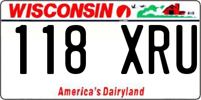 WI license plate 118XRU