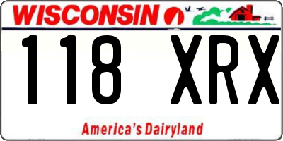 WI license plate 118XRX