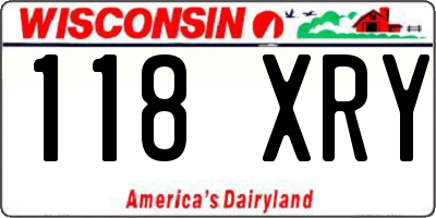 WI license plate 118XRY