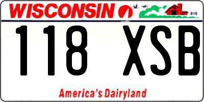 WI license plate 118XSB