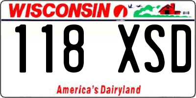 WI license plate 118XSD