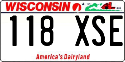 WI license plate 118XSE