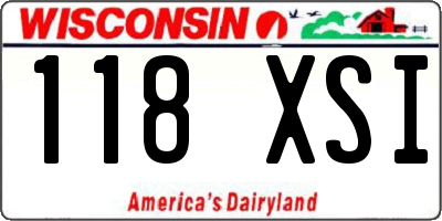 WI license plate 118XSI