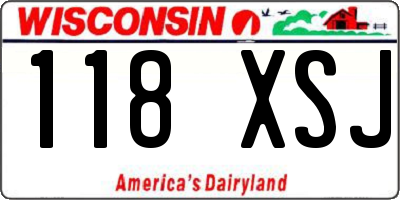WI license plate 118XSJ