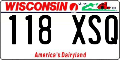 WI license plate 118XSQ