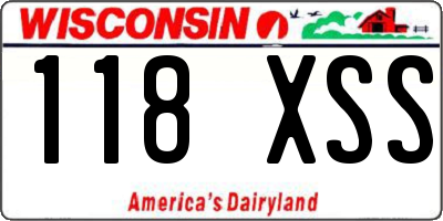 WI license plate 118XSS