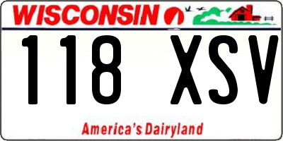 WI license plate 118XSV