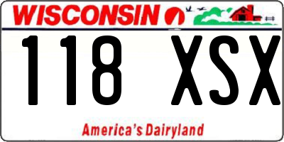 WI license plate 118XSX