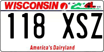 WI license plate 118XSZ