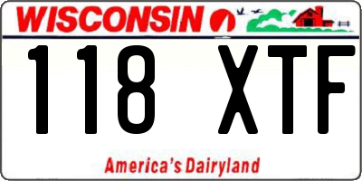 WI license plate 118XTF