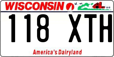 WI license plate 118XTH