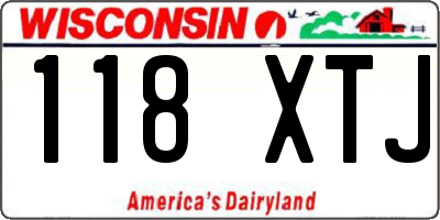 WI license plate 118XTJ