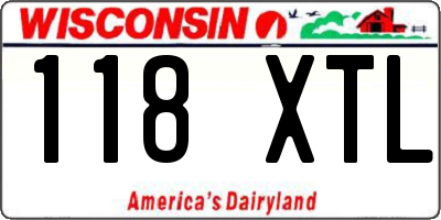 WI license plate 118XTL