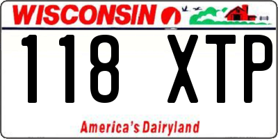 WI license plate 118XTP