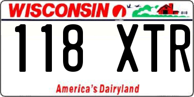 WI license plate 118XTR