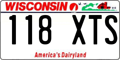 WI license plate 118XTS