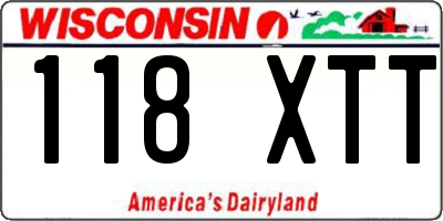 WI license plate 118XTT
