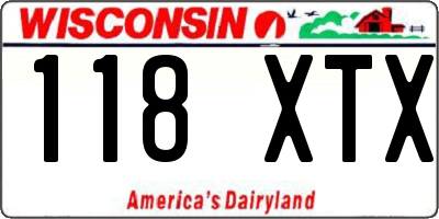 WI license plate 118XTX