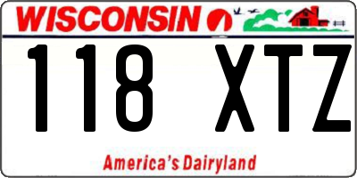 WI license plate 118XTZ