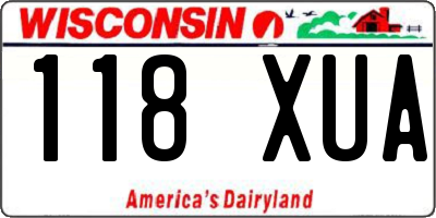 WI license plate 118XUA