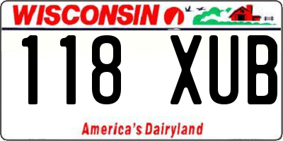 WI license plate 118XUB