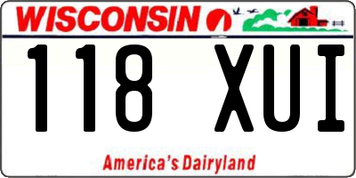 WI license plate 118XUI