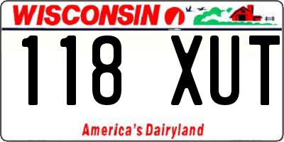 WI license plate 118XUT