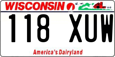 WI license plate 118XUW