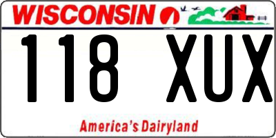 WI license plate 118XUX