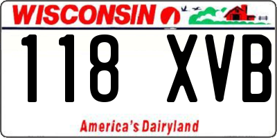 WI license plate 118XVB