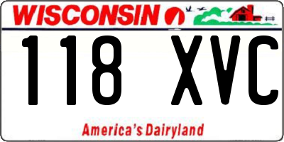 WI license plate 118XVC