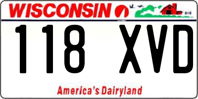 WI license plate 118XVD