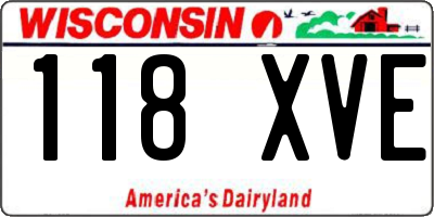 WI license plate 118XVE