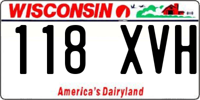 WI license plate 118XVH