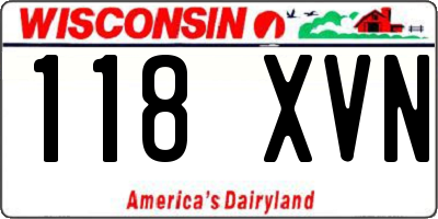 WI license plate 118XVN
