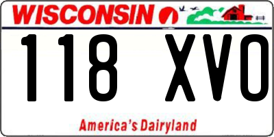 WI license plate 118XVO
