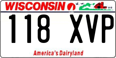 WI license plate 118XVP