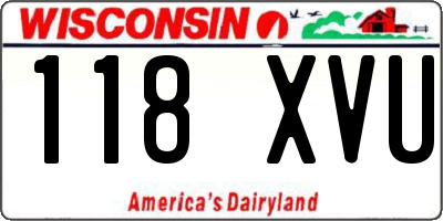 WI license plate 118XVU